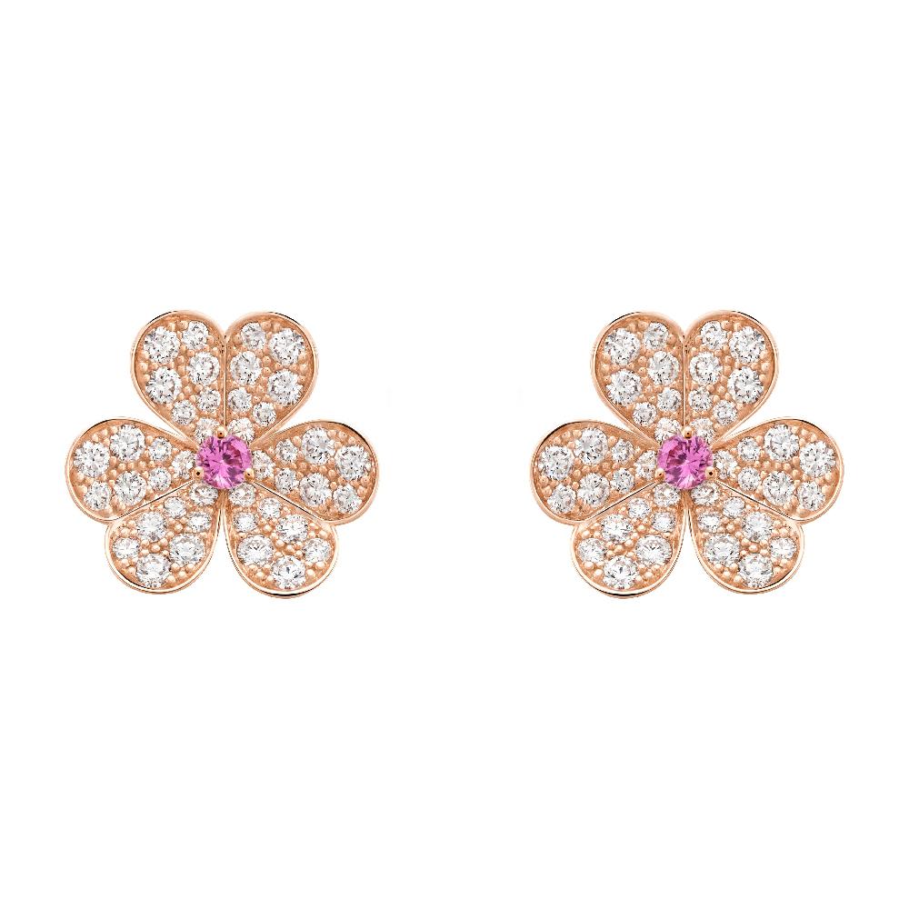 [Valéa jewellery]FRIVOLE PINK GOLD FLOWER DIAMOND EARRINGS