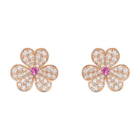 [Valéa jewellery]FRIVOLE PINK GOLD FLOWER DIAMOND EARRINGS