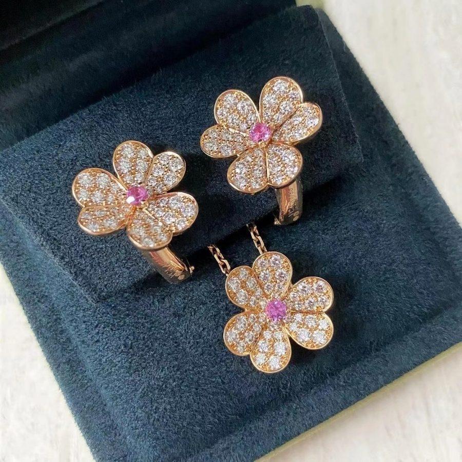 [Valéa jewellery]FRIVOLE PINK GOLD FLOWER DIAMOND EARRINGS