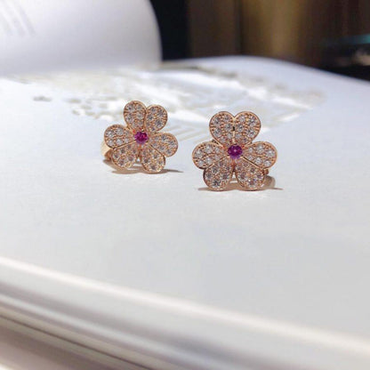 [Valéa jewellery]FRIVOLE PINK GOLD FLOWER DIAMOND EARRINGS