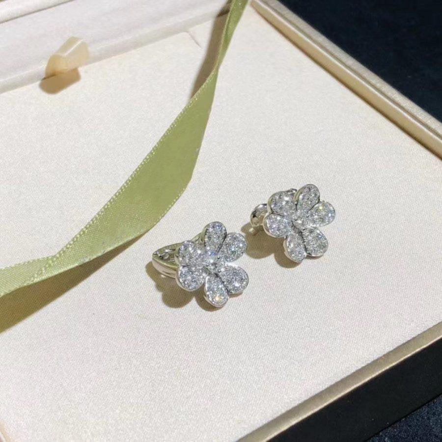 [Valéa jewellery]FRIVOLE SILVER FLOWER DIAMOND EARRINGS