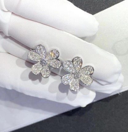 [Valéa jewellery]FRIVOLE SILVER FLOWER DIAMOND EARRINGS