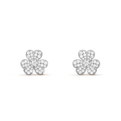 [Valéa jewellery]FRIVOLE SILVER FLOWER DIAMOND EARRINGS