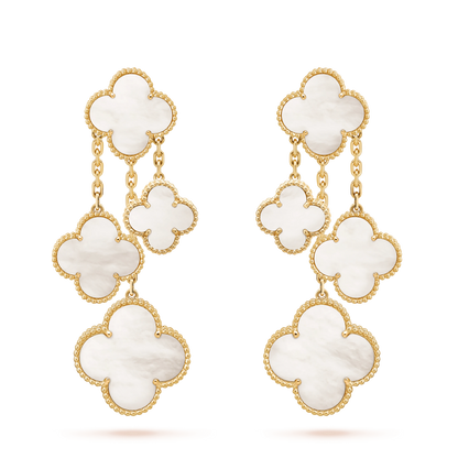 [valéa jewellery]CLOVER EARRINGS WHITE MOP 4 MOTIFS GOLD