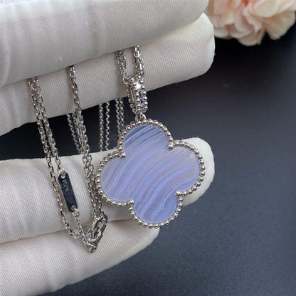 [Valéa jewellery]CLOVER SILVER CHALCEDONY BIG CLOVER NECKLACE