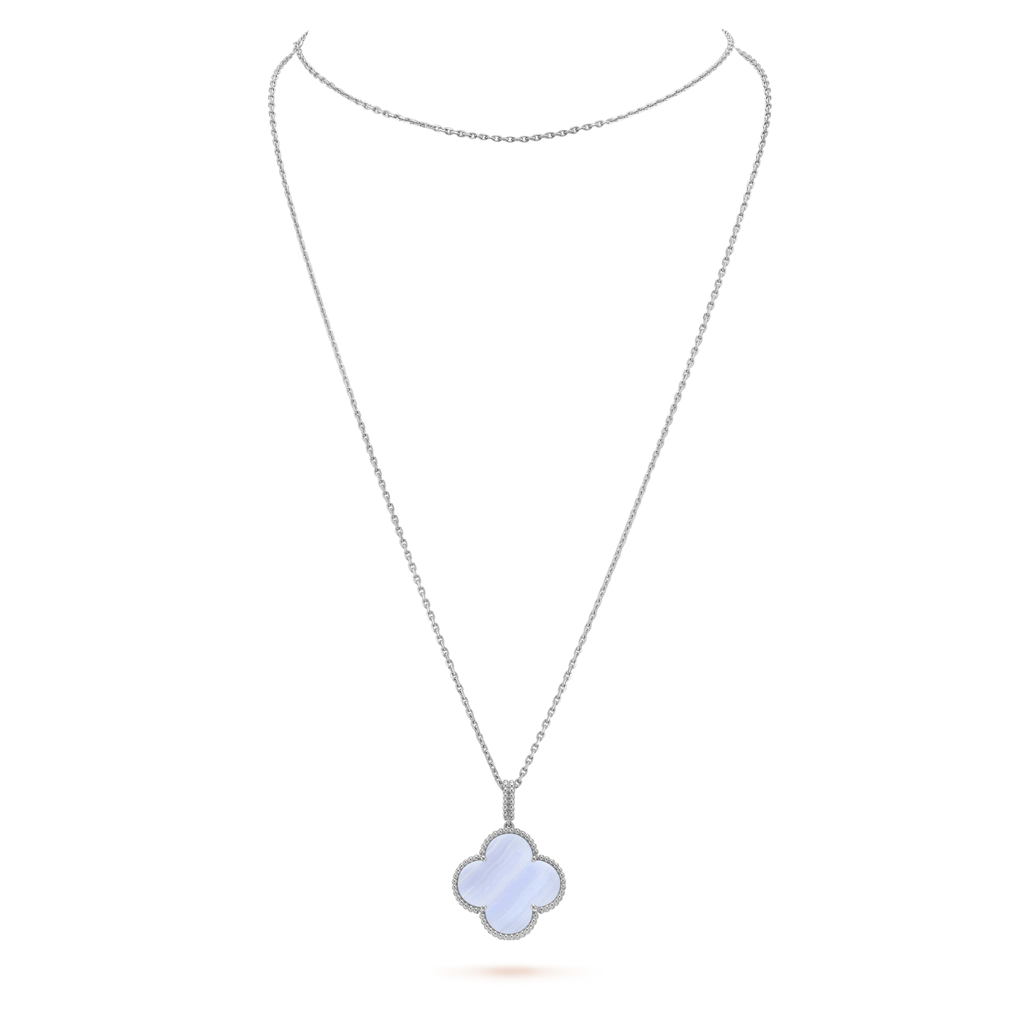 [Valéa jewellery]CLOVER SILVER CHALCEDONY BIG CLOVER NECKLACE