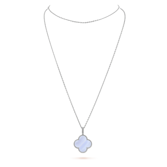 [Valéa jewellery]CLOVER SILVER CHALCEDONY BIG CLOVER NECKLACE