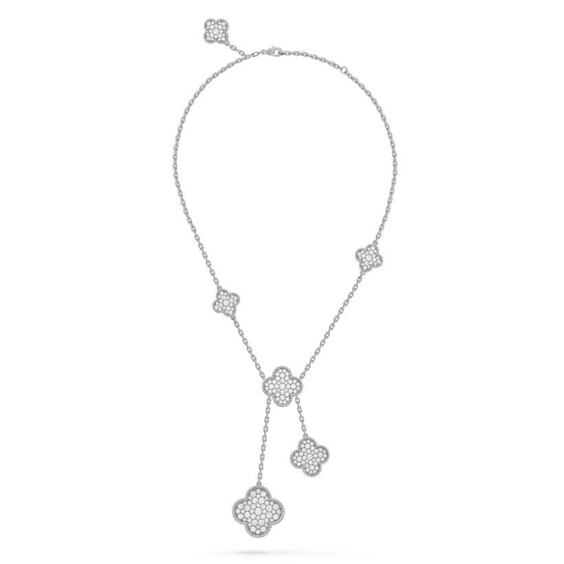 [Valéa jewellery]CLOVER 5 MOTIFS SILVER DIAMONDS NECKLACE