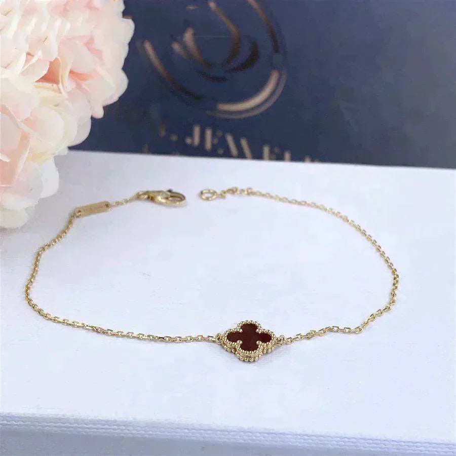 [Valéa jewellery]CLOVER  CARNELIAN SINGLE FLOWER BRACELET