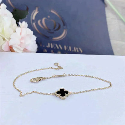 [Valéa jewellery]CLOVER ONYX SINGLE FLOWER BRACELET