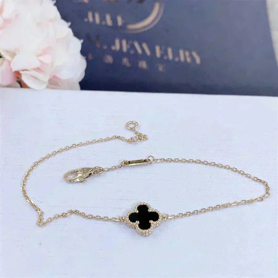 [Valéa jewellery]CLOVER ONYX SINGLE FLOWER BRACELET