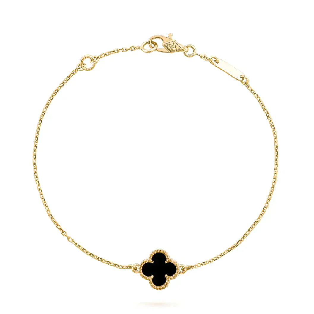 [Valéa jewellery]CLOVER ONYX SINGLE FLOWER BRACELET