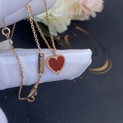 [valéa jewellery]SWEET CLOVER CARNELIAN HEART NECKLACE