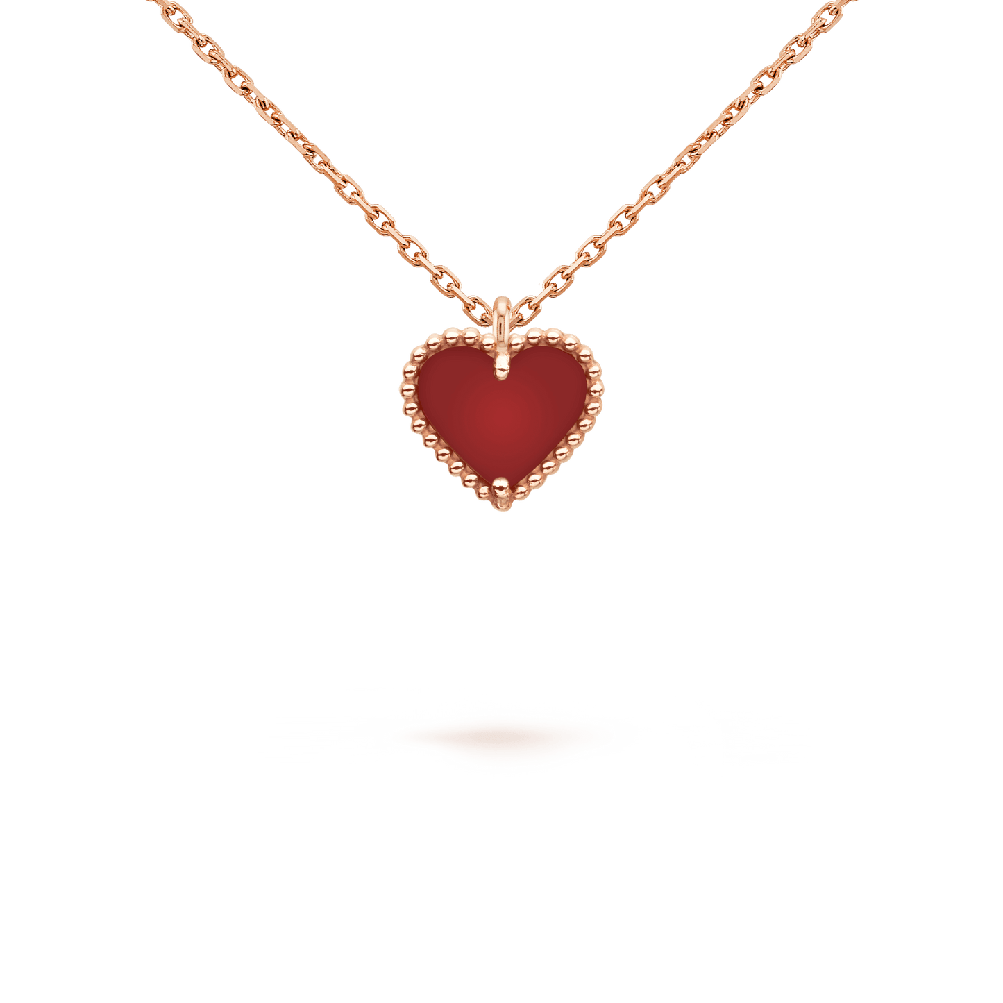 [valéa jewellery]SWEET CLOVER CARNELIAN HEART NECKLACE