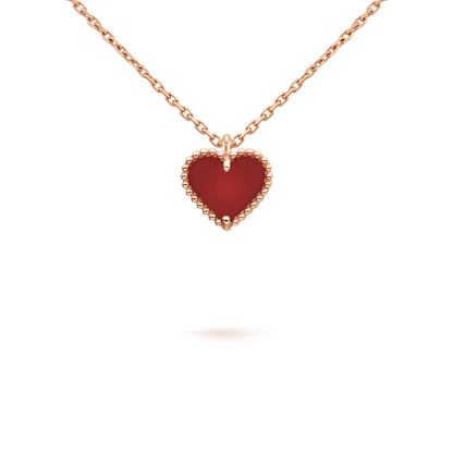 [valéa jewellery]SWEET CLOVER CARNELIAN HEART NECKLACE