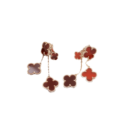 [valéa jewellery]CLOVER EARRINGS CARNELIAN 4 MOTIFS PINK GOLD