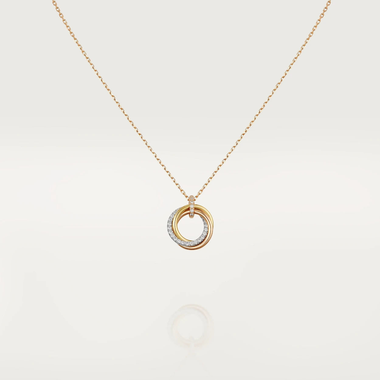 [valéa jewellery]TRINITY NECKLACE SILVER GOLD PINK GOLD DIAMONDS