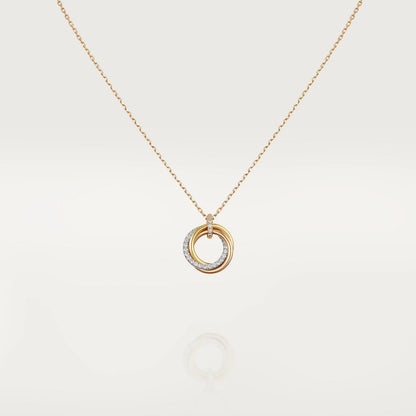 [valéa jewellery]TRINITY NECKLACE SILVER GOLD PINK GOLD DIAMONDS