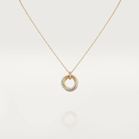 [valéa jewellery]TRINITY NECKLACE SILVER GOLD PINK GOLD DIAMONDS