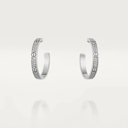 [Valéa jewellery]LOVE DIAMOND SILVER HOOP EARRINGS