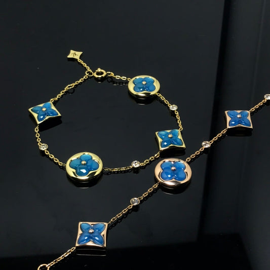 [valéa jewellery]STAR AND SUN 4 MOTIF BLUE BRACELET