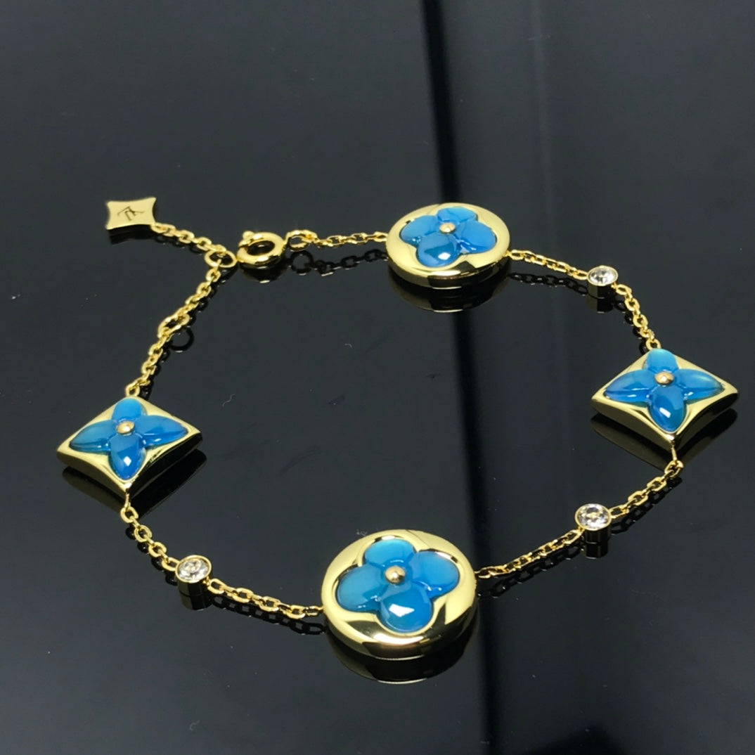 [valéa jewellery]STAR AND SUN 4 MOTIF BLUE BRACELET