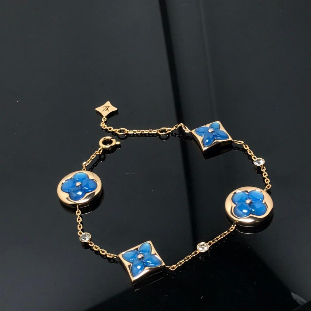 [valéa jewellery]STAR AND SUN 4 MOTIF BLUE BRACELET