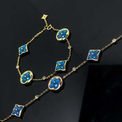 [valéa jewellery]STAR AND SUN 4 MOTIF BLUE BRACELET