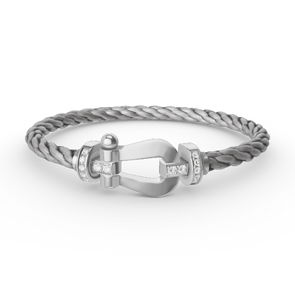 [Valéa jewellery]FORCE LARGE HORSESHOE HALF DIAMOND BRACELET SILVER