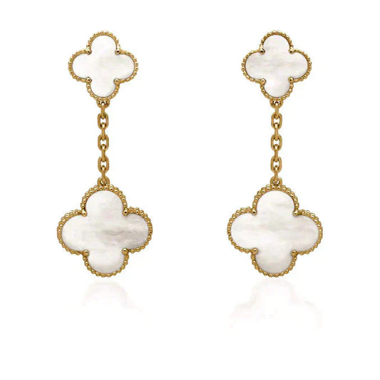 [Valéa jewellery]CLOVER 2 MOTIF WHITE MOP EARRINGS